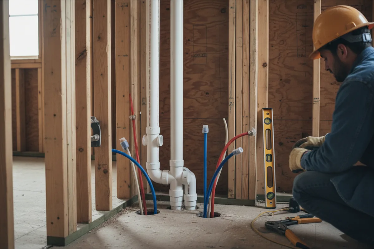 Drain and supply rough-in during Garbage Disposal Repair in Mingo